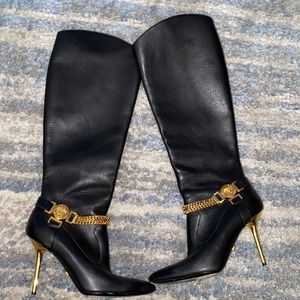 Versace knee high boots